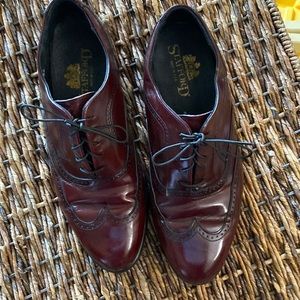 Men’s burgundy leather Stafford dress shoes, size 8 1/2